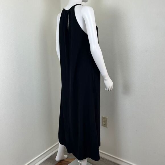 Eileen Fisher Women Size S Black Tencel Viscose Crepe Midi NEW Halter Dress - Picture 10 of 16